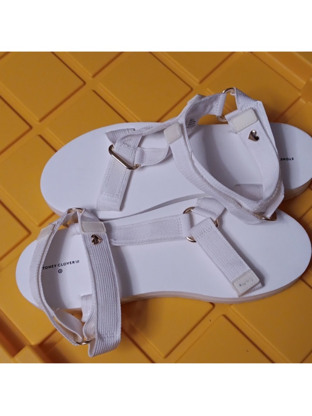 Stoney Clover Lane White Strap Sandals Size 12